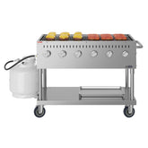 48 in. Commercial Mobile Outdoor Grill Stainless Steel, ETL Listed in Stainless-Steel (KM-CGM-48)